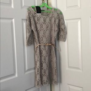 Zara Woman Lace Dress with Belt XS